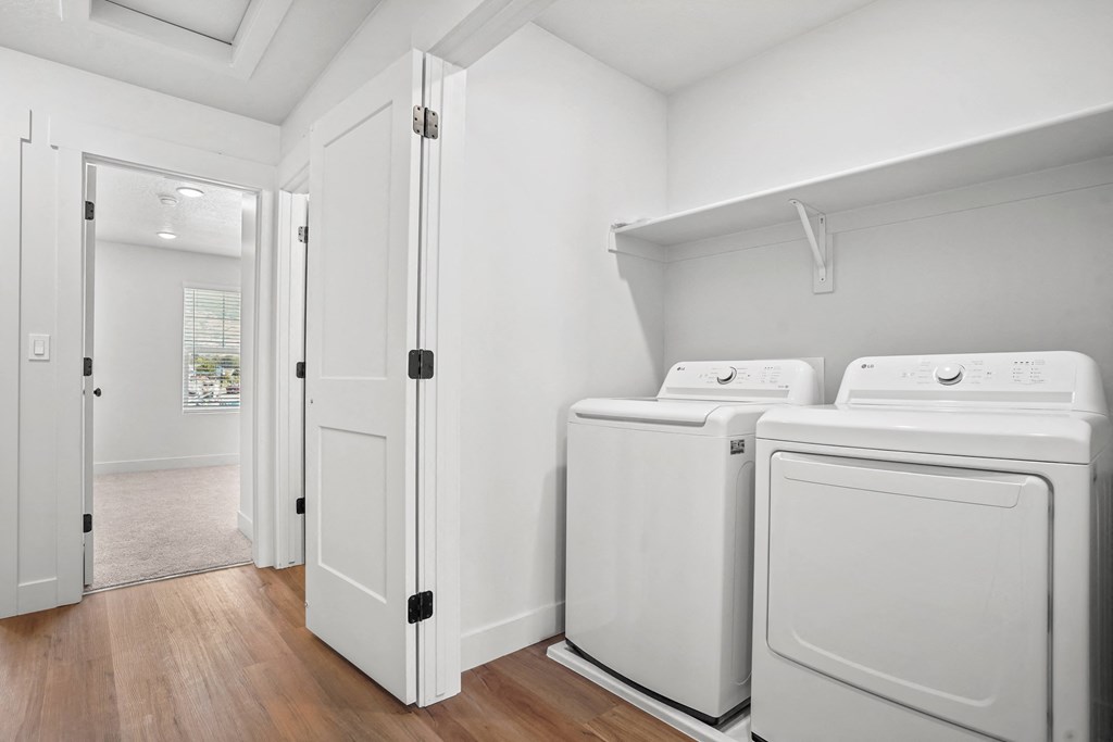 washer and dryer included at Crestview at Highland townhomes in Highland, UT
