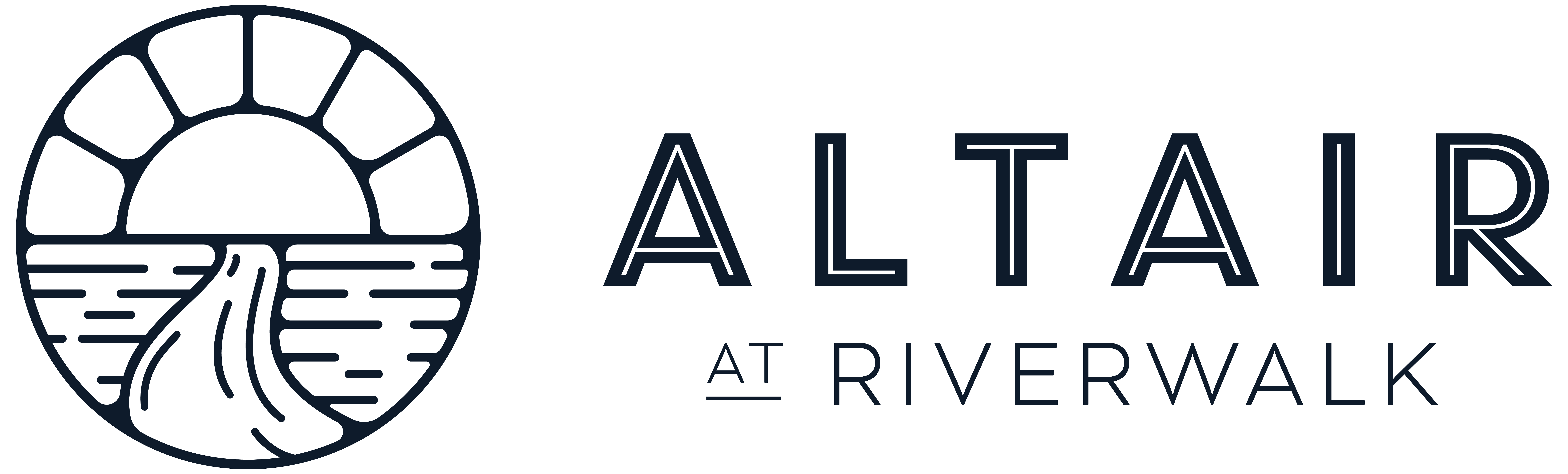 the atlantic at riverwalk logo with a shoe and the word atl
