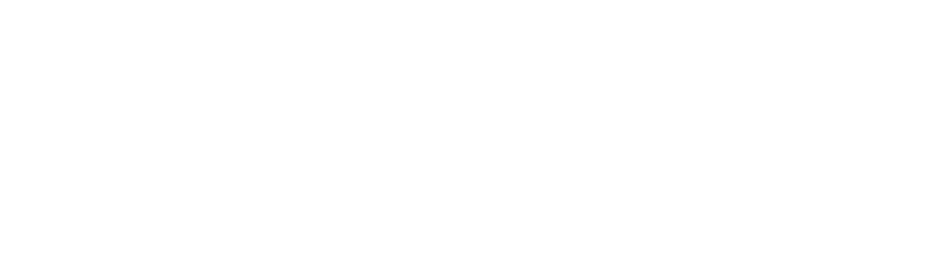 a white and black logo on a black background