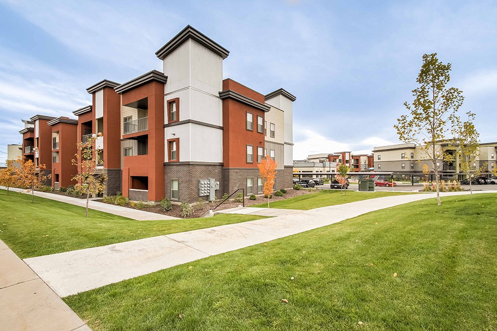 our apartments showcase a beautiful lawn