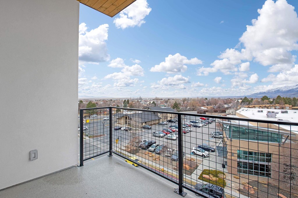 balcony with views at the bradley braddock road station apartments