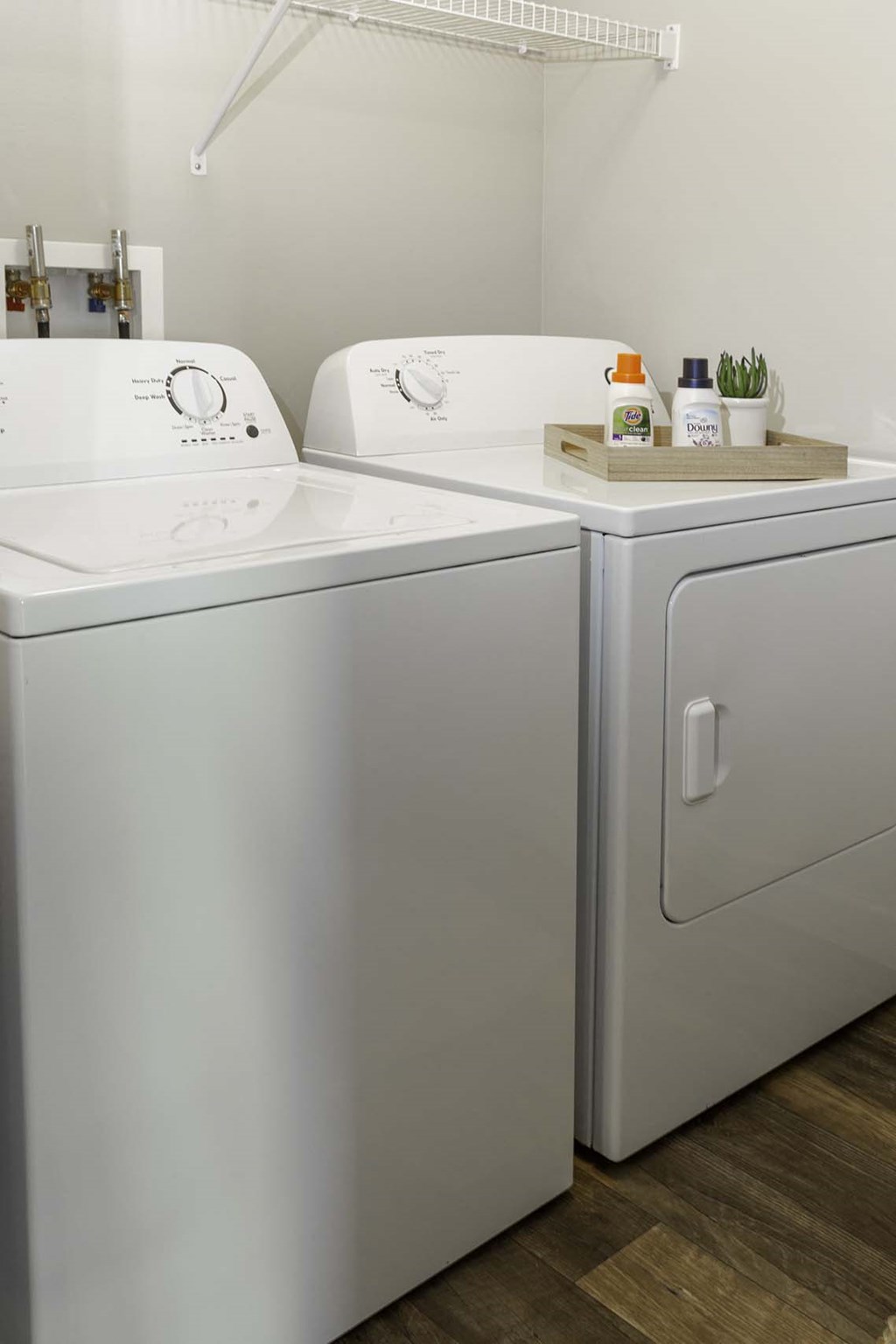 a washer and dryer in a laundry room