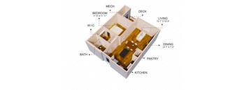 Canyon View Crossing 1 Bed 1 Bath ADA Apartment Floor Plan