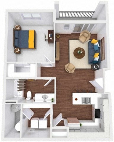 a1 floor plan  1 bedroom with 2 baths