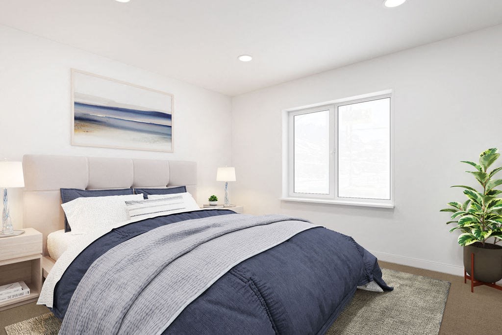 a digital rendition of a bedroomat Valo on Vine townhomes in Toole, UT