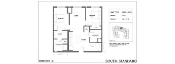 a floor plan of a bedroom apartment