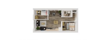a floor plan of a one bedroom apartment with a bathroom and a balcony