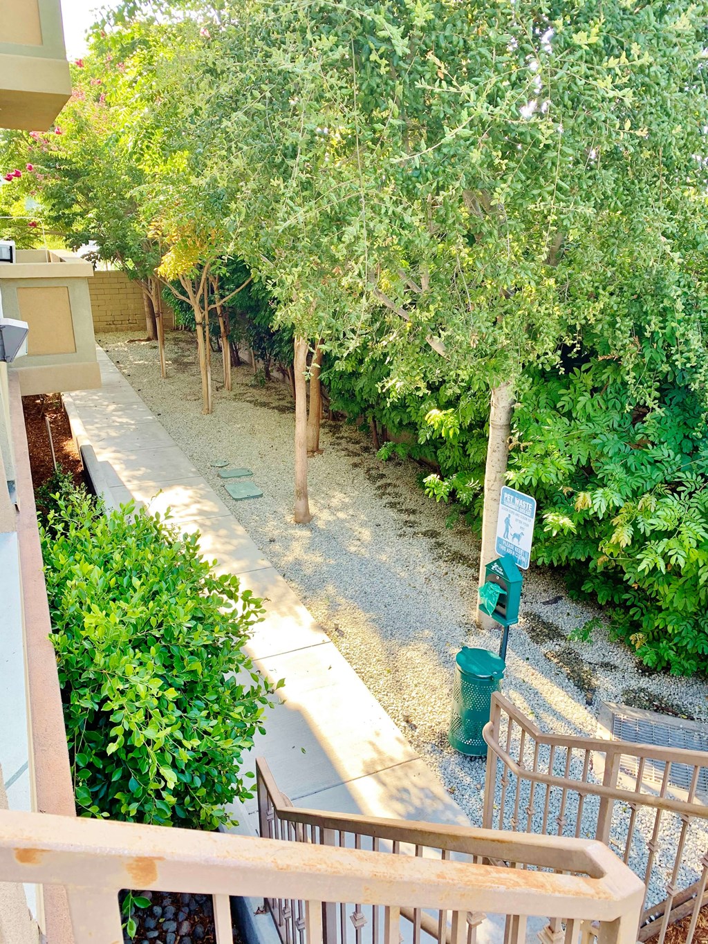 a view of the entrance to the condo from the balcony