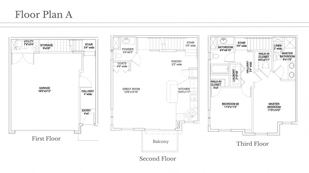 the floor plan of the house has three different floors
