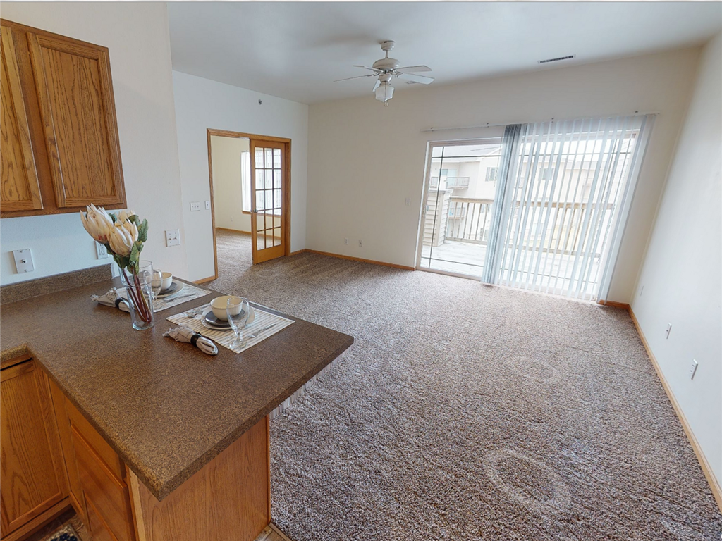 a view of the living room from the kitchen