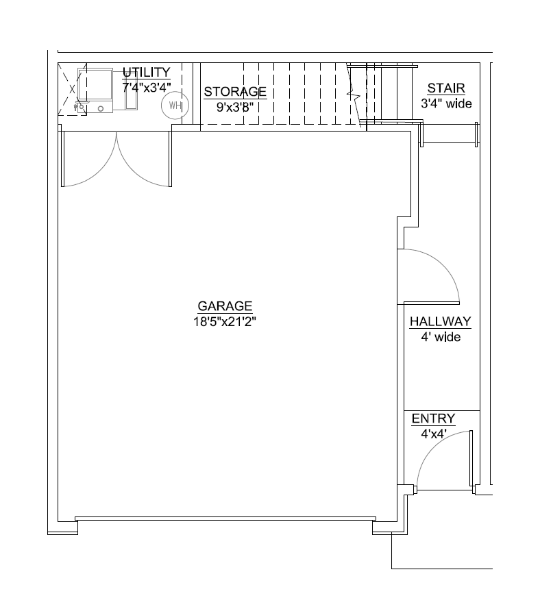 a floor plan of a small house with a bedroom and a living room