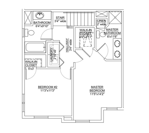 a floor plan of a two story house with a garage
