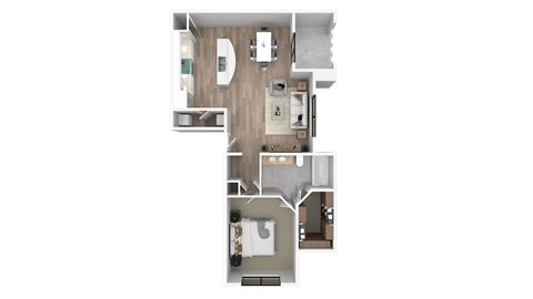 a floor plan of a house with a bedroom and a living room