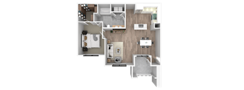 the livio floor plan  2 bedroom with 2 baths