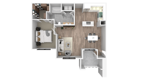 the livio floor plan  2 bedroom with 2 baths