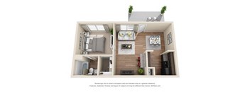 a bedroom with a bed and a dresser in a room