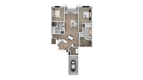 a floor plan of a house with a bedroom and a living room