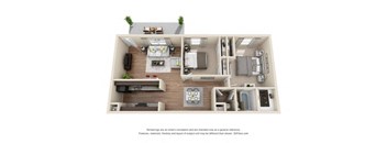 a floor plan with a bedroom and a living room