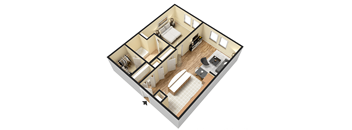 a large bedroom with a bed and a couch