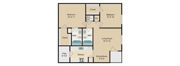 a floor plan of a house with a lot of furniture