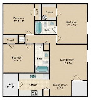 a floor plan of a house with a lot of furniture