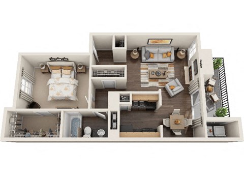 bedroom floor plan at the crossings at white marsh apartments in white marsh, md