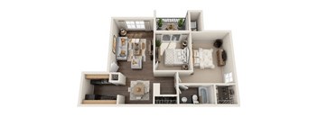 a floor plan of a 1 bedroom apartment