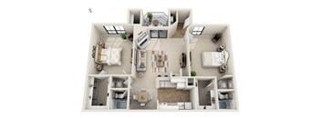 a floor plan of a 2 bedroom apartment