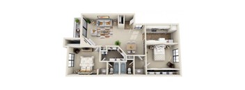 a floor plan of a 1 bedroom apartment