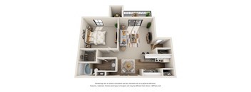 a floor plan of a 1 bedroom apartment