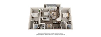 a floor plan of a 3 bedroom apartment