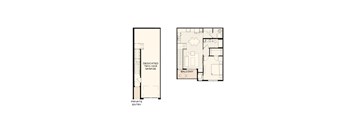 A floor plan of a building with a private entry and a two-car garage.