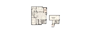 A floor plan of a house with a dedicated garage and a private entry.