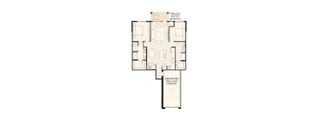 A floor plan of a house with a private entry and a dedicated two-car garage.