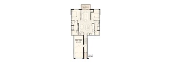 A floor plan of a house with a balcony, a dedicated two-car garage, and a private entry.