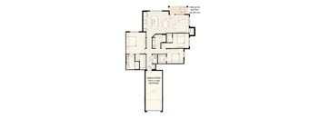 A floor plan of a house with a private entry and a dedicated two-car garage.