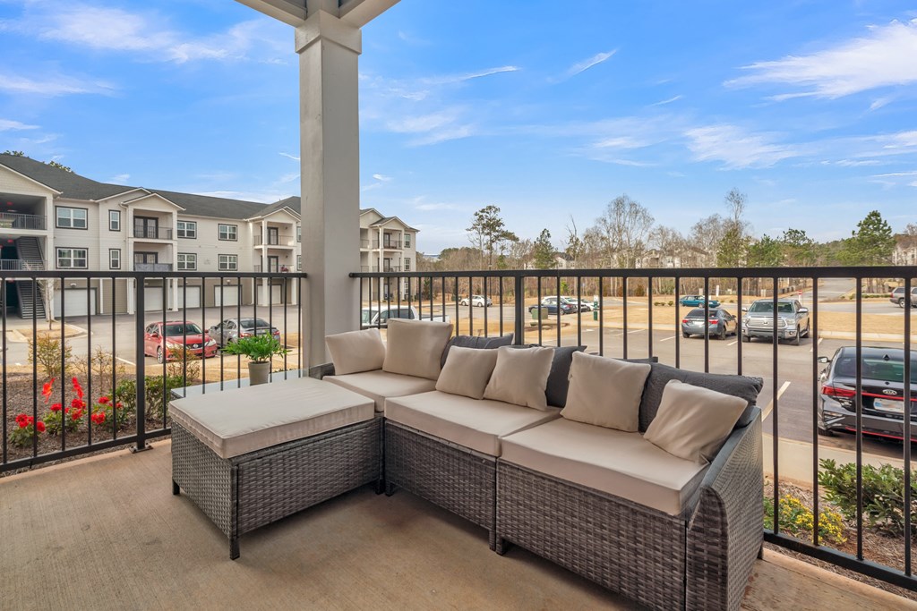 the terrace at the preserve at ballantyne commons has couches and a