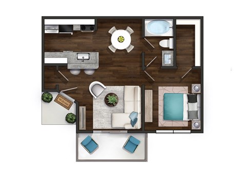 a floor plan of a bedroom with a living room