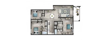 a floor plan of a house with a bedroom and a living room