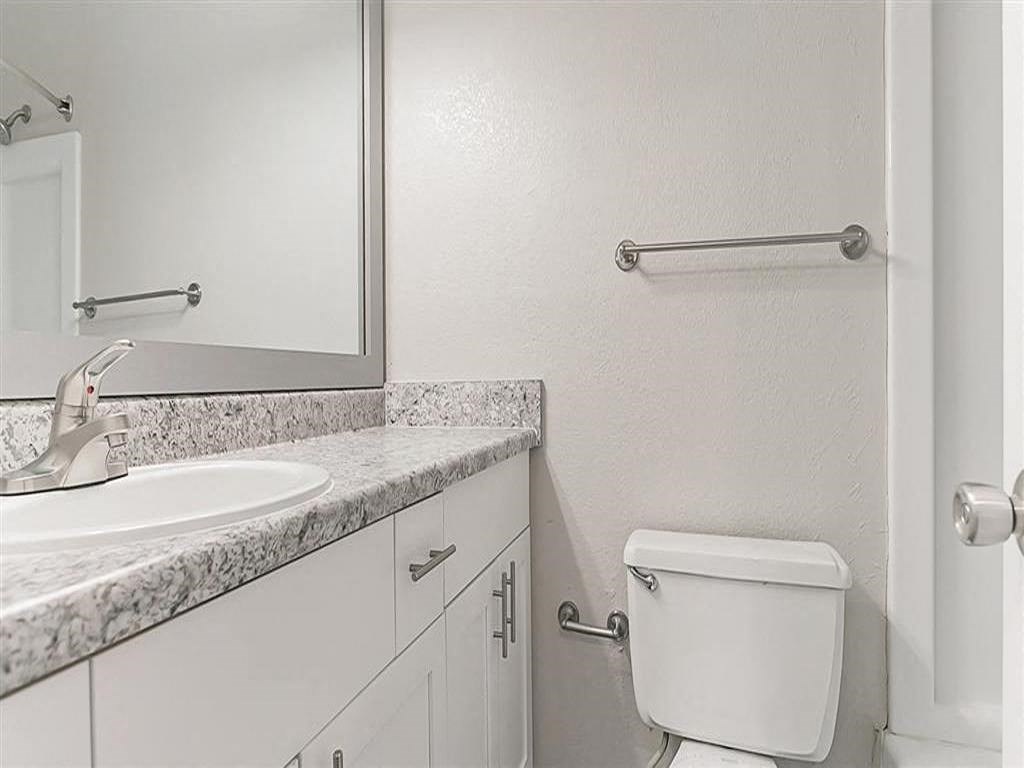 a bathroom with a toilet and a sink and a mirror