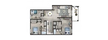 3d drawing of a floor plan of a house