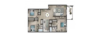 a floor plan of a house with a bedroom and a living room