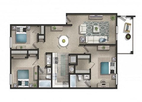 a floor plan of a house with a bedroom and a living room