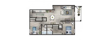 a floor plan of a house with a bedroom and a living room