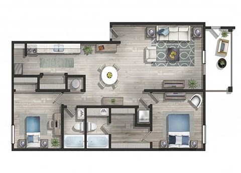 a floor plan of a house with a bedroom and a living room