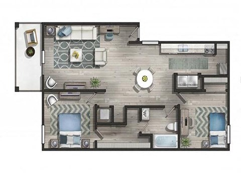 a floor plan of a house with a bedroom and a living room