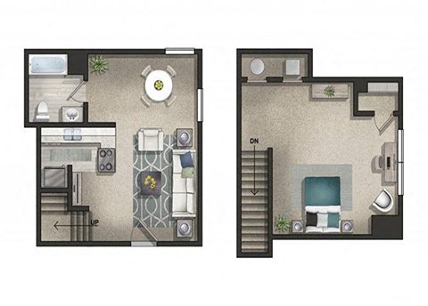 a bedroom and a floor plan of a room