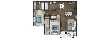 a floor plan of a house with a bedroom and a living room