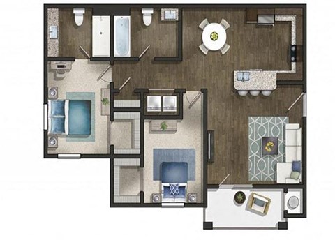 a floor plan of a house with a bedroom and a living room