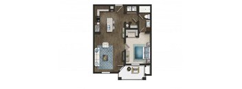 a floor plan with a bedroom and a living room